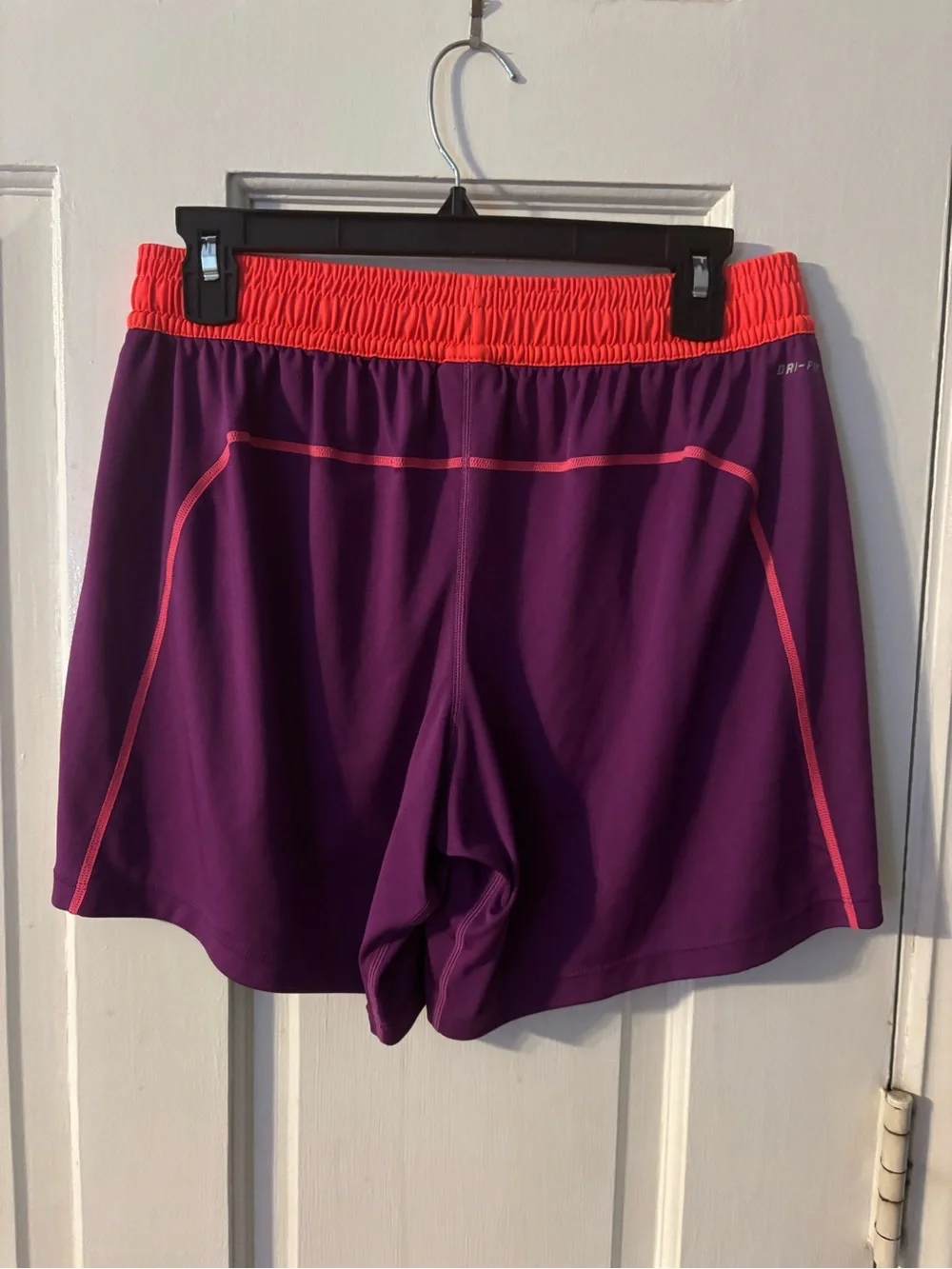 Nike Dri-FIT Women’s Purple/Orange Pull-On Athletic Shorts Elastic Waist M